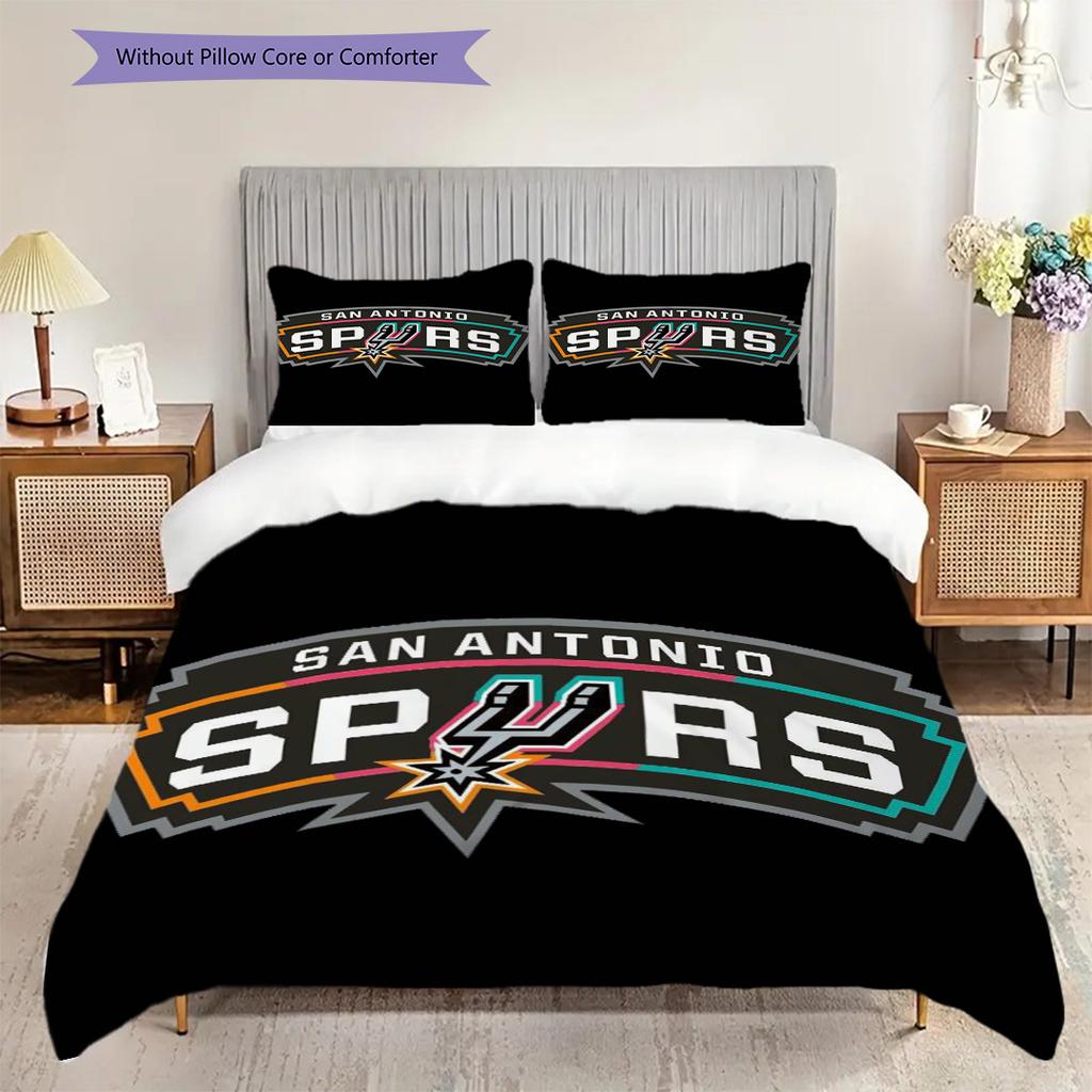 Vibrant Austin Spurs Logo Bedding(1 * duvet cover + 2 * pillowcase, without core)Duvet cover and pillowcase Christmas birthday gift