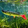 Soft Fishing Lure 12cm 21g Weighted Swimbait with Jig Head and Treble Hook for Freshwater and Saltwater Predatory Fish