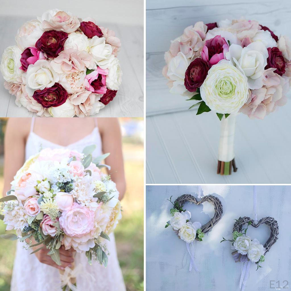 10 Heads Artificial 10cmx8cm Wedding Bouquet Heimwerken Decor Wreath