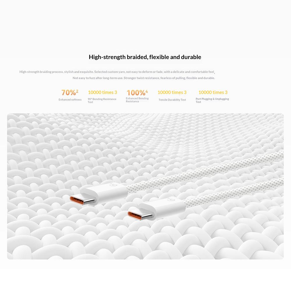 HUAWEI 1.8m 120W High Power 6A Fast Charging Type-C to Type-C Braided Data Cable for Smartphone/Tablet/Laptop