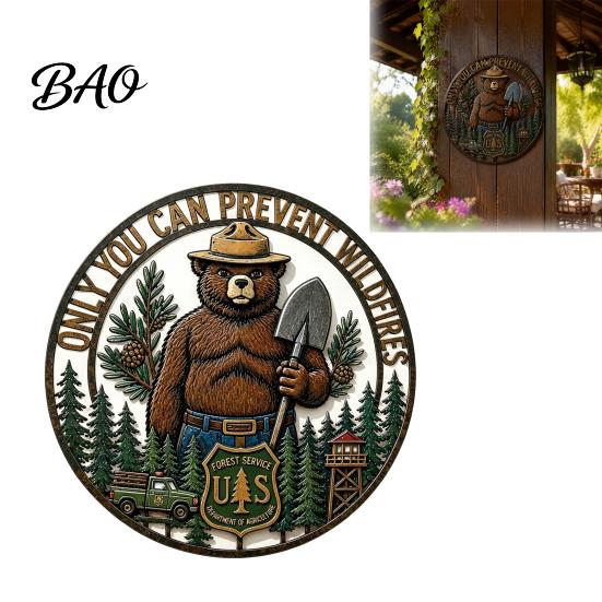 Uniek Cadeau Alleen voor Kampeerders U Kunt Bosbranden Voorkomen Metalen Bord, Vintage Rond Beer Muur Spiritueel Symbool Bord Hangend Decor, Grappig Retro Blikken Huis,