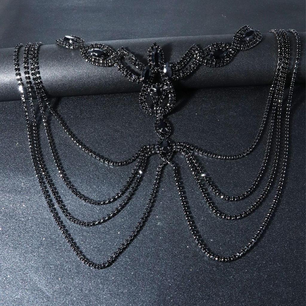 European & American Rhinestone Elastic Hair Tie & Tassel Gatsby Headband for Prom & Party