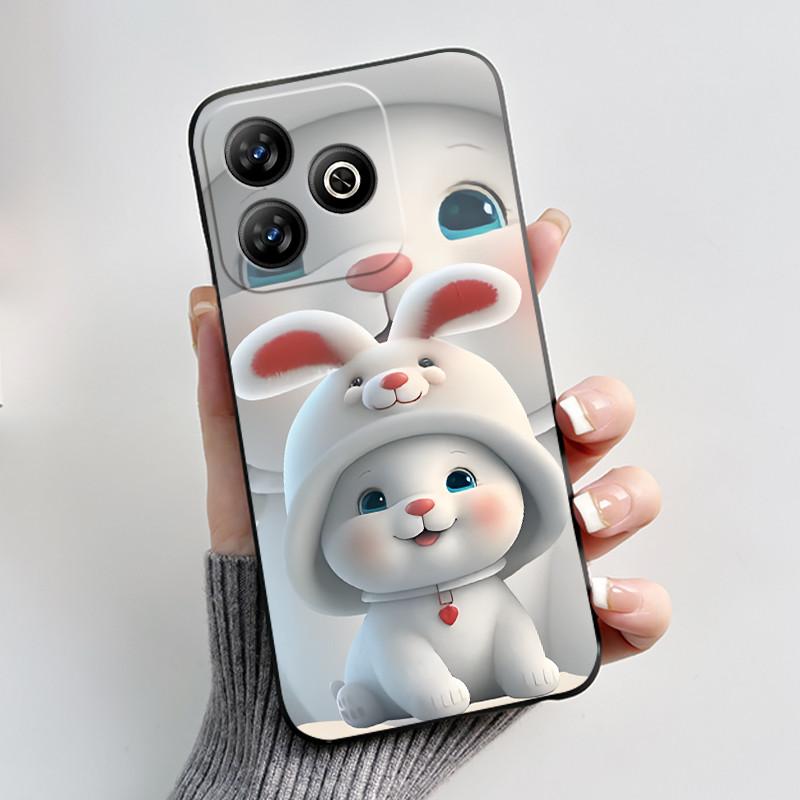 For ZTE Axon 60 / Blade V60 / Nubia V60 Case Cute Rabbit Casing For ZTE Axon60 BladeV60 NubiaV60 Black Silicone Protective Cover