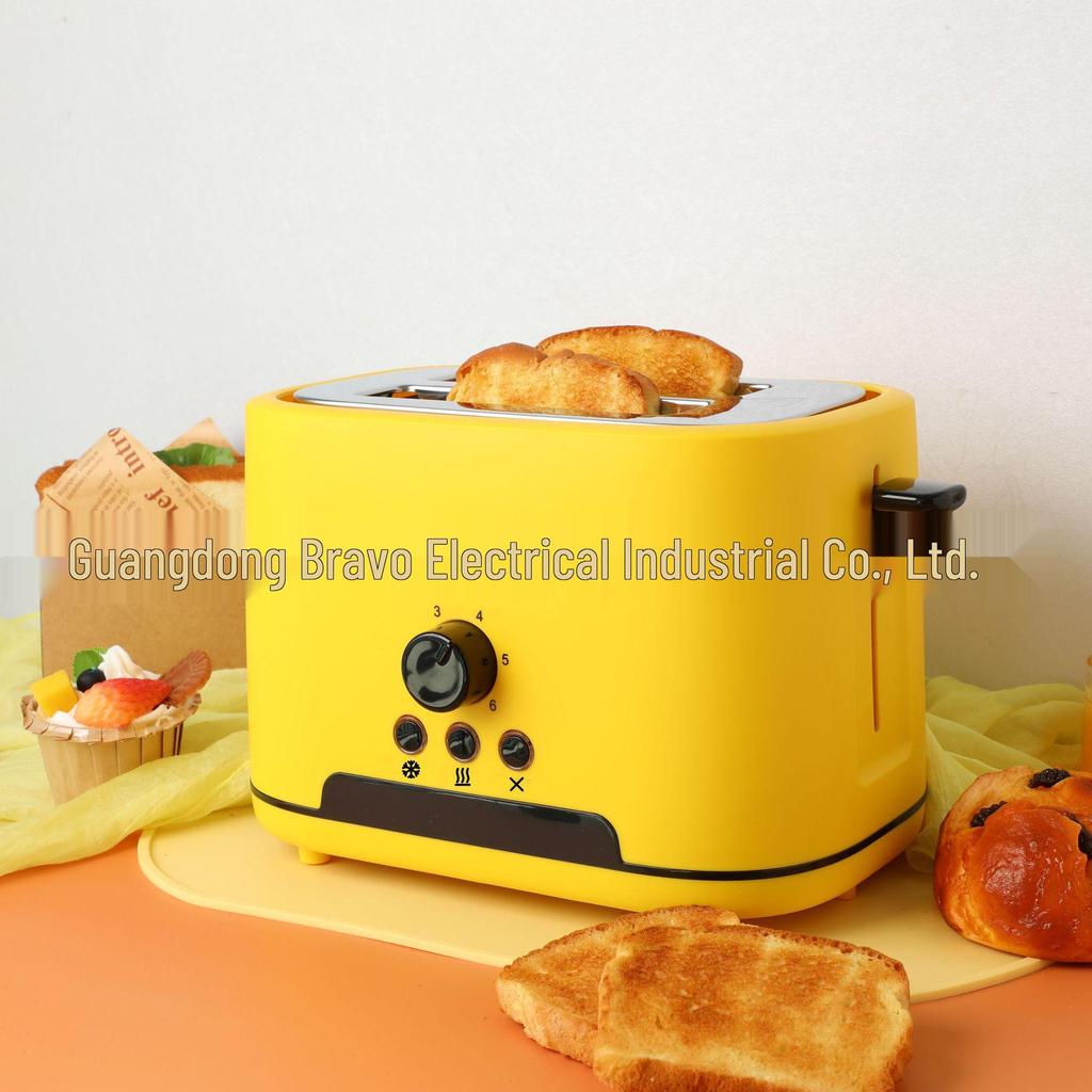 Euro Spec Stainless Steel 4-Slice Toaster Oven with 6 Settings for Home Breakfast.