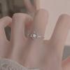 Hollow Flower Pearl Adjustable Ring - Elegant Women's Fashion Statement