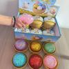 Colorful Glitter Dumpling Squishies Ball Sensory Squeeze Toy Simulation Food Squishies Bun with Steamer Squeeze Dough Ball Gifts