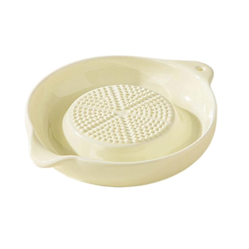 Ceramic Garlic Gingers Grinder Manual Operation Round Fruit Vegetable Grater Crusher Tool For Freshing Herb Puree Cooking