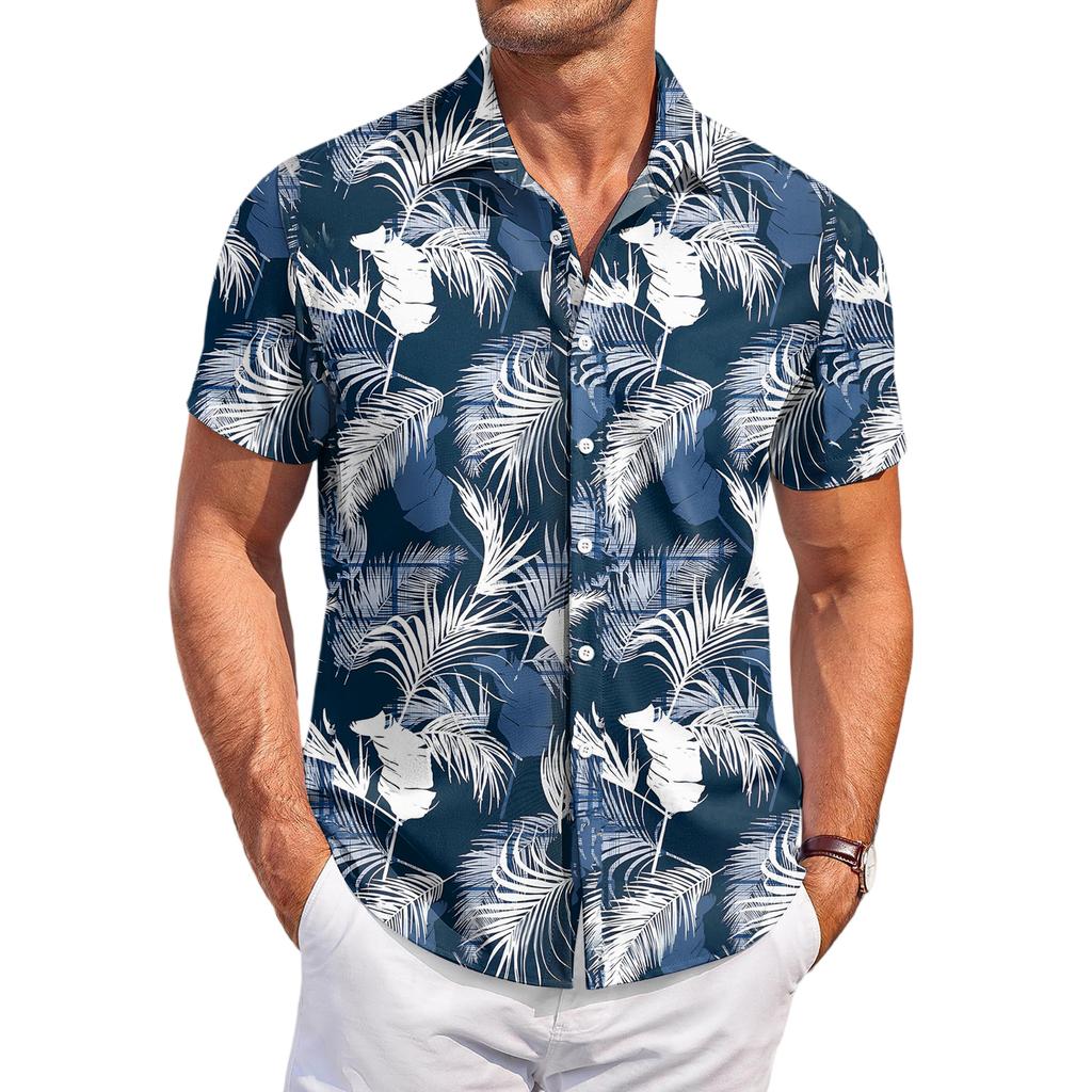 Men's Casual Fashion Printed Short-Sleeve Shirt