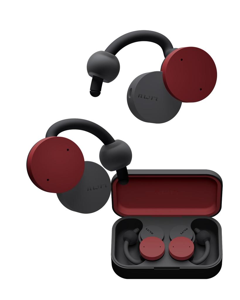 nwm Warranty True Wireless Ear nwm DOTS Bluetooth NTT Burgundy Red (noom) [Extended Edition] Open-Ear Speakers, Earbuds, 5.3, Sonority,