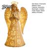 Religious Birthday Gift for Mother Guardian Angel Figurine with Warm LED Light Christmas Decor Praying Night Bedroom Statue Tabletop Lamp Home