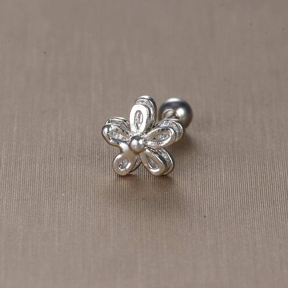 Gold Stainless Steel Earrings with Zircon Studs - Creative and Elegant Design