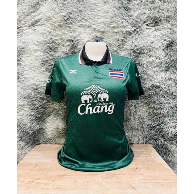 THAILAND National Football Soccer Vintage Shirt Polo Women Training JERSEY CHEER Print Quick Dry Short Sleeve Uniform Elephant Beer Flag Badge Logo