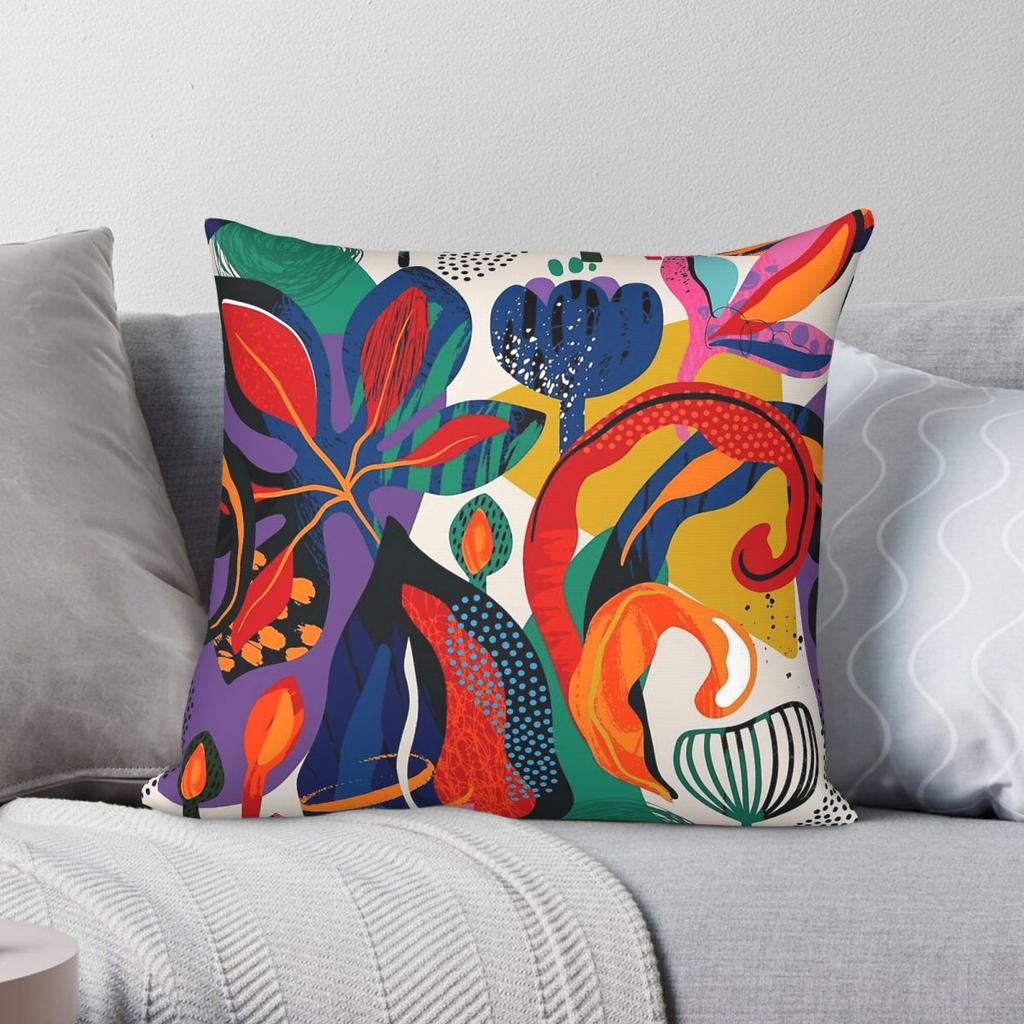Modern Abstract Floral Leaves Square Pillowcase Polyester Linen Velvet Pattern Decorative Throw Pillow Cushion Wholesale x