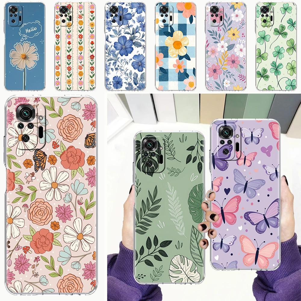 Phone Case For Xiaomi Redmi Note 15 14 5G 13 12 10 11 Pro Plus 4G 14C 13C 12C Soft TPU Cover Stylish Flower Patterned Design