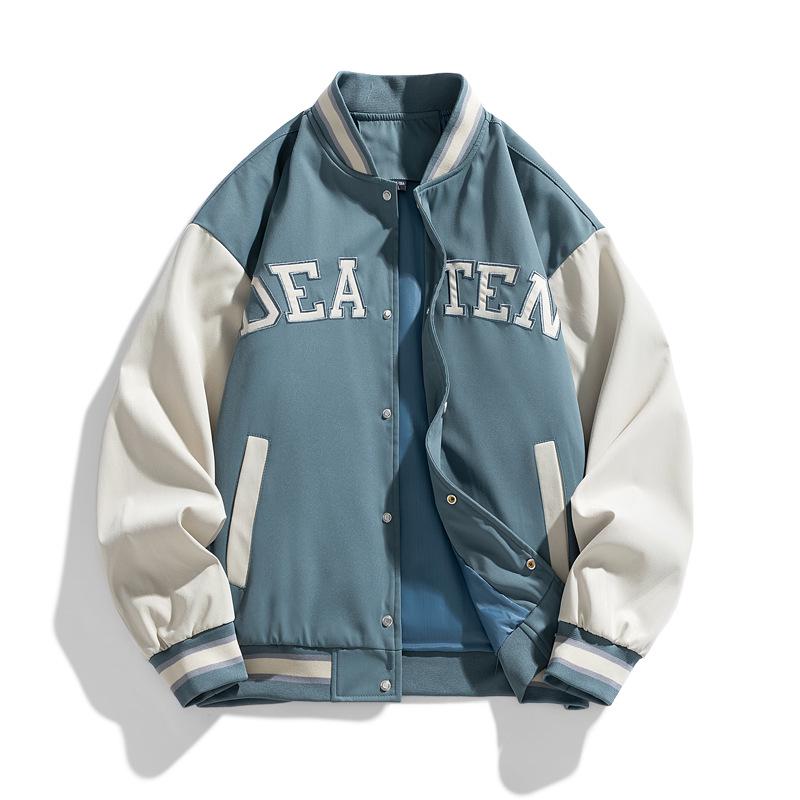 10XL Men's Trendy Plus Size Fleece-Lined Baseball Jacket - Thick Loose Outerwear for Teens