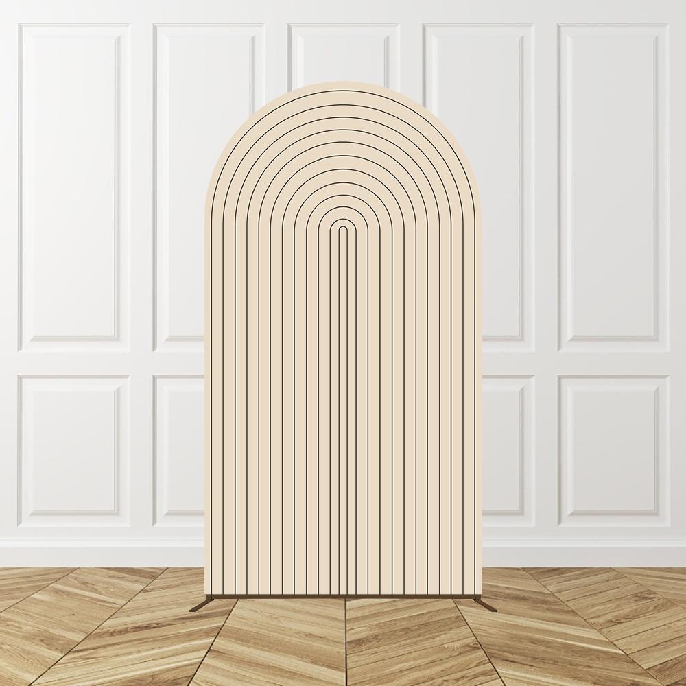 1Pc Wedding Brown Arch Backdrop Decoration Baby Party Kids Birthday Wedding Celebration Polyester Elastic Background Cover Prop