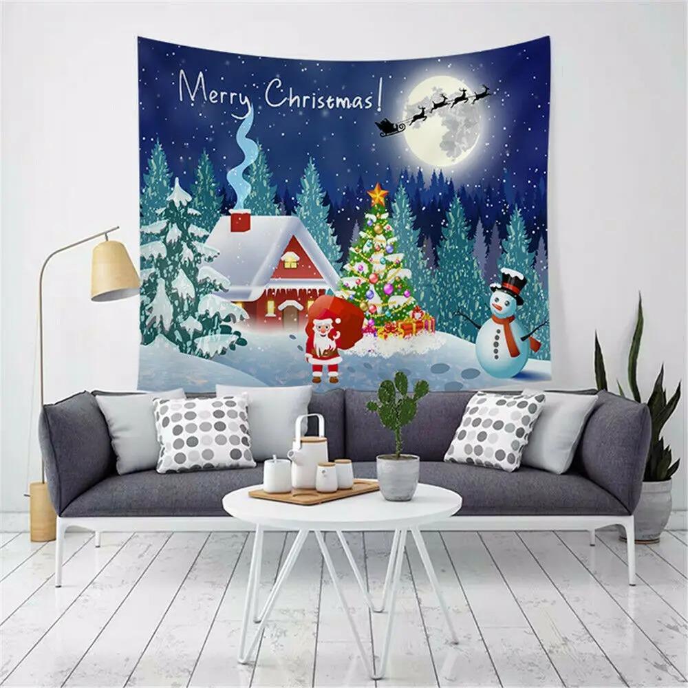 

Гобелен с рисунком Санта-Клауса для дома, спальни, гостиной, настенного украшения, рождественский гобелен 100x75cm