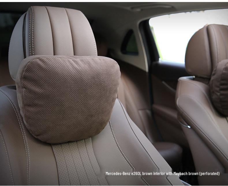 Tesla & Mercedes-Benz S-Class Compatible Neck & Lumbar Support Pillows: Maybach, Suede, and DuPont Cotton Options