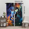 Set Of 2 Dragon Curtains Fantasy Galaxy Cloud Black White Yin Yang Bedroom Room Living Made Polyester Great Window Treatment