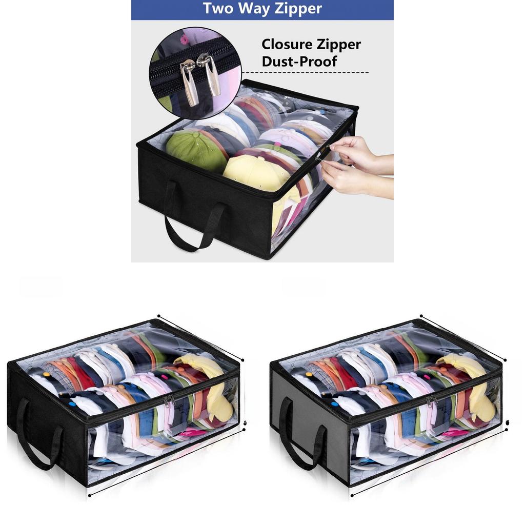Clothing Storage Box With Clear Lid And Foldable Design For Bedroom And Closet Organization