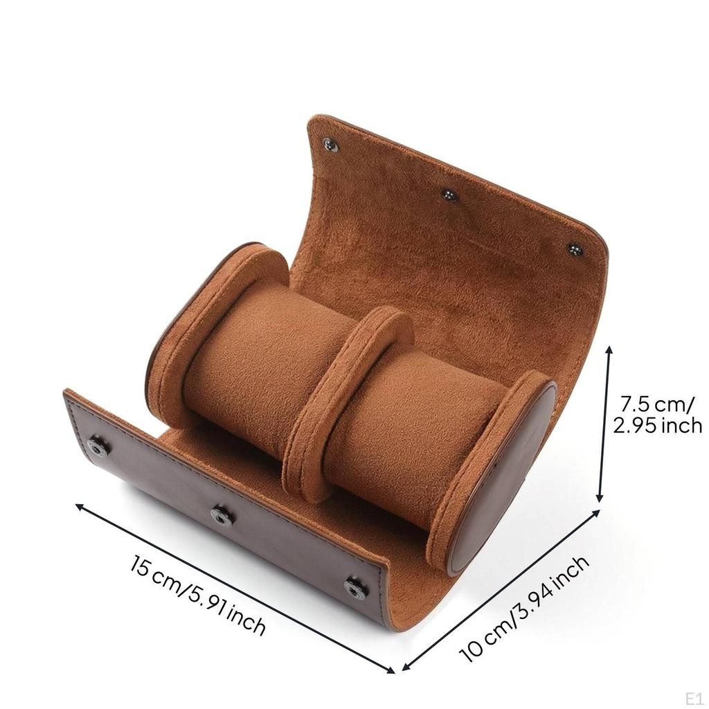 Watch Travel Case Leather Box with Snap Closure Long-Lasting for Travelers