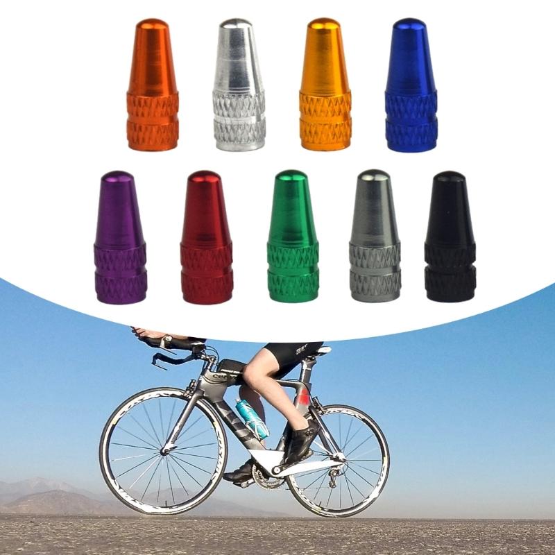 4Pcs Bike Tire Valves Stem Caps Aluminum Alloy Bicycles Air Tire Caps Bike Valves Caps Air Dust Covers Valves Caps