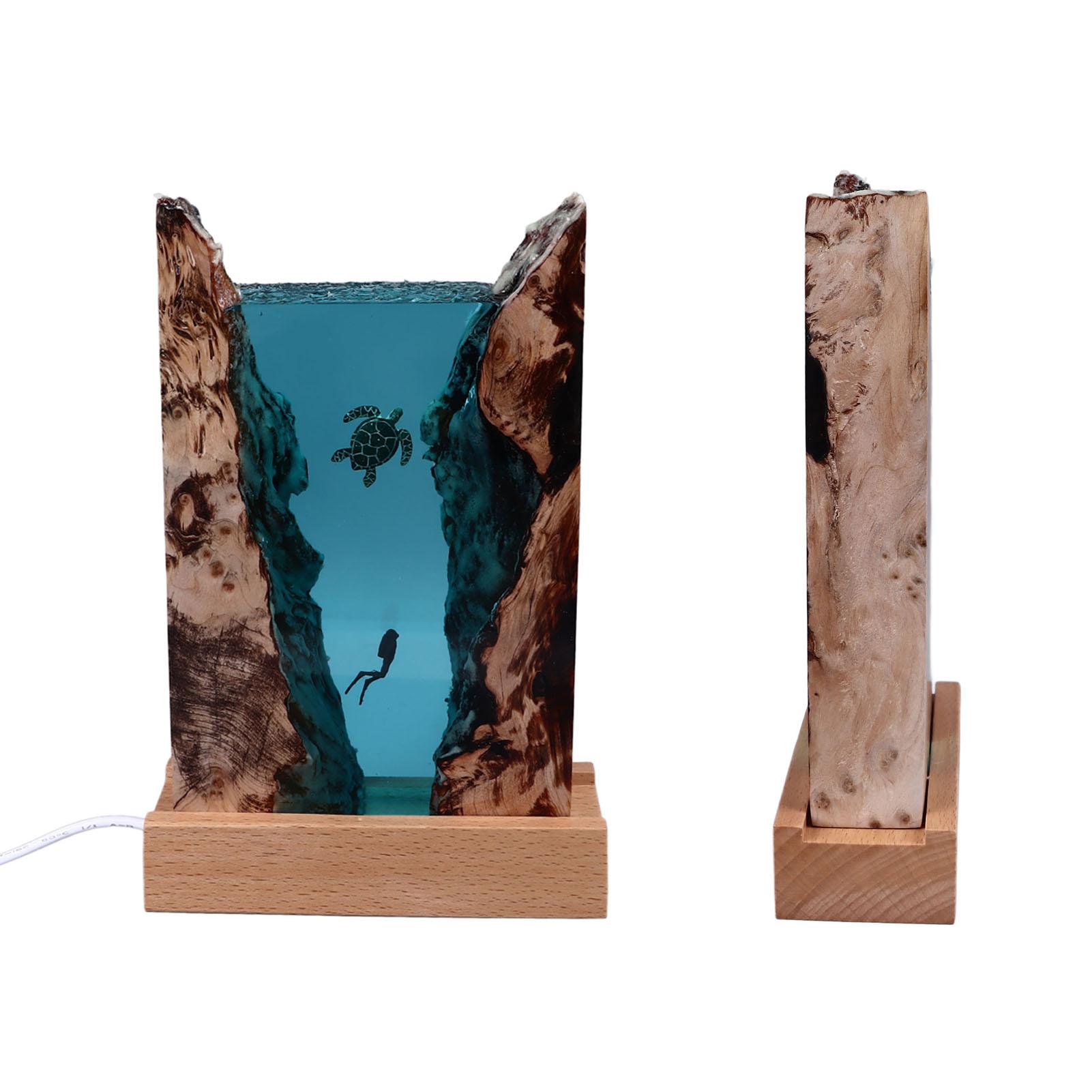 

Разноцветная черепаха, смоляная лампа с USB-кабелем, кнопочный выключатель, светодиодная лампа океана для любителей океана, украшение, настольный арт-декор