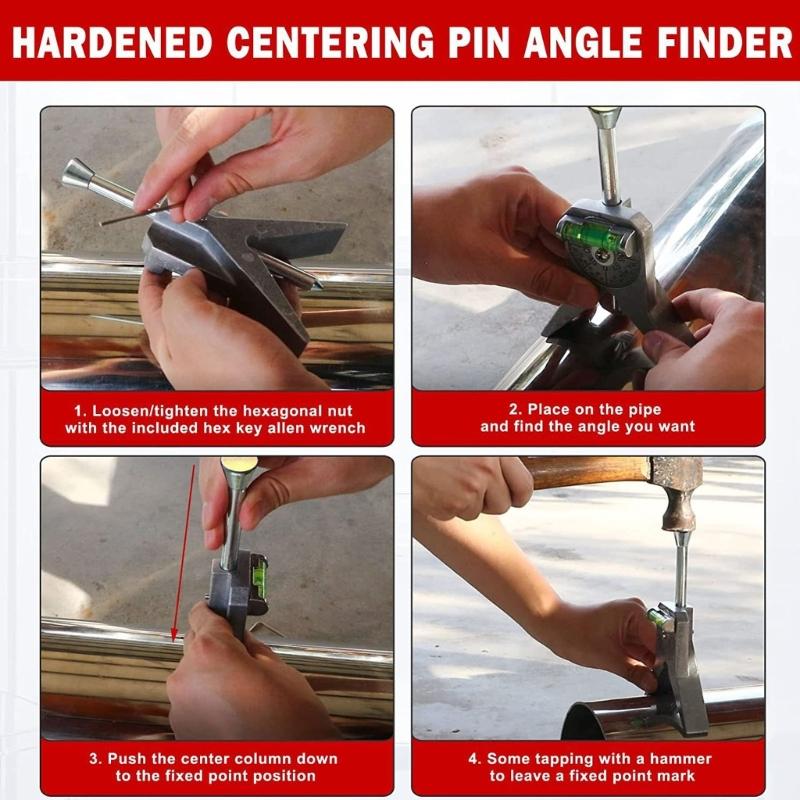 Safety Pipe Marker Centering Tool,Use to Measure Pipes 0.5" and Up, Standard 4" Y-Type Head Adjustable Set Level