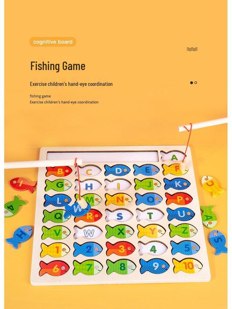 Children's Wooden Magnetic Fishing Toy - Letter & Number Puzzle for Parent-Child Interaction