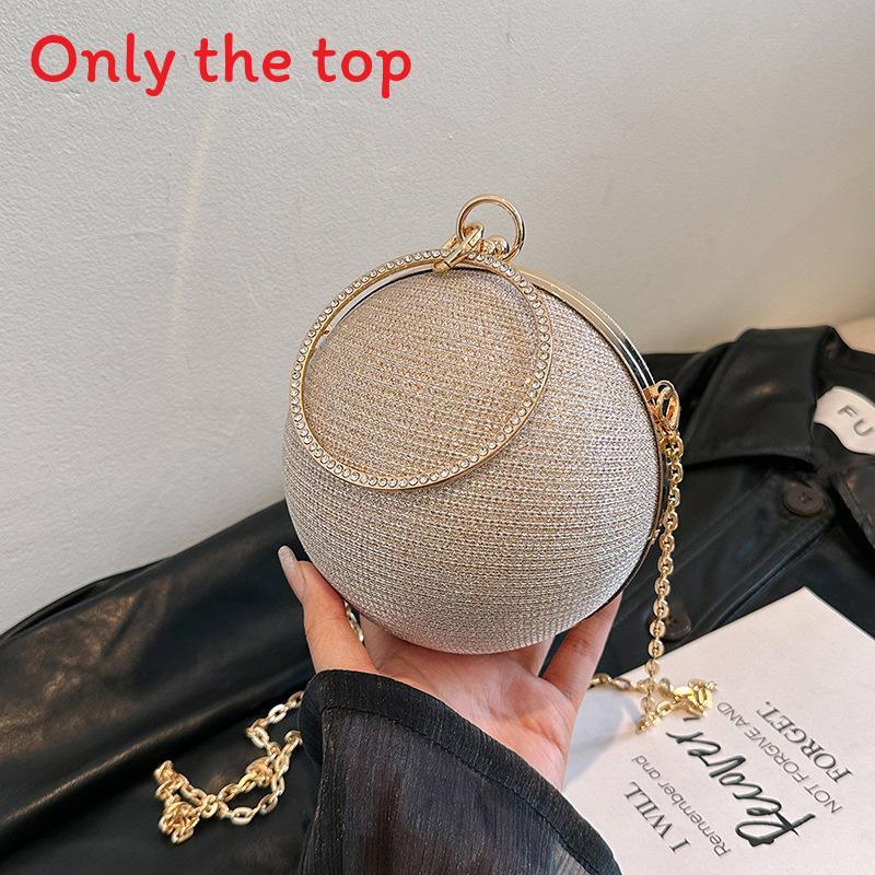 Borsa a Spalla Circolare in Catena Street Style con Zip per Uso Quotidiano