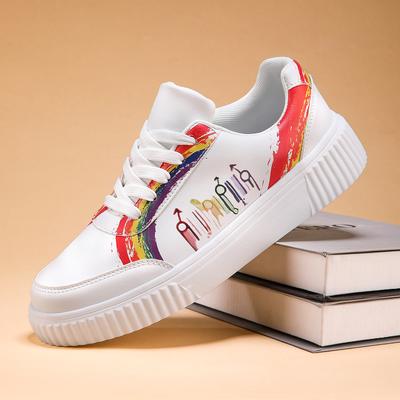 2025 Damen Casual Sportschuhe, Mode PU Obermaterial Leichte Laufschuhe, Low Top Damen Tennisschuhe, Familienreise Sportschuhe