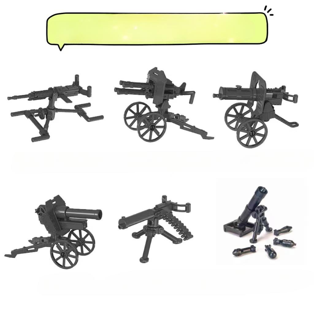 Military Doll Gatlin M2 Heavy Machine Gun Weapon Building Block Accessories Puzzle Assembly