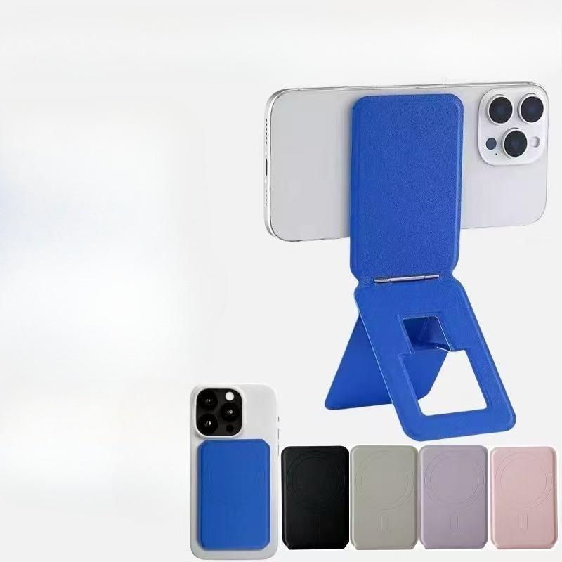 Magsafe Folding Card Case Magnetic Mobile Phone Holder Apple 17 Leather Multifunctional Folding Back Sticker Card Clip