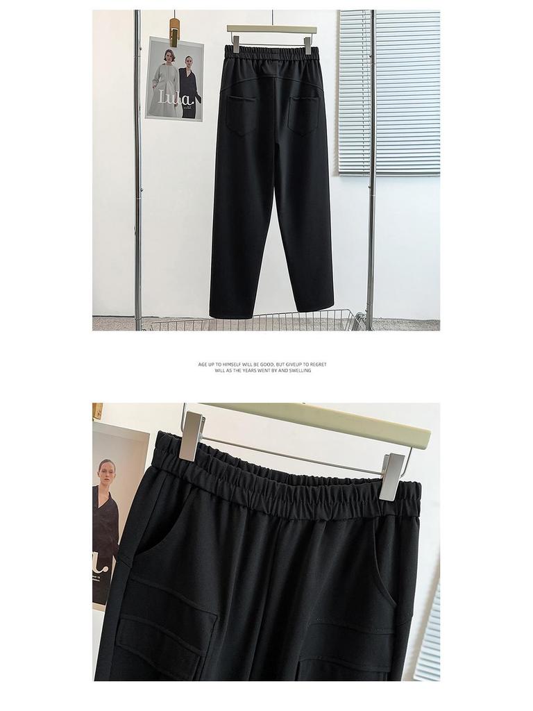 2025 Herbst Übergröße Mehrfach-Taschen Schlankmachende Cargo-Knöchelhose