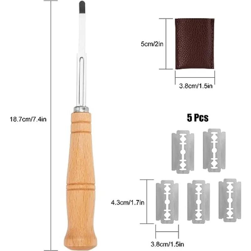 Bread Cutter French Bread Blades Kitchen Gadgets Normal Wood Long Handle Baking Accessory European Style Curved Arch Toast Knife
