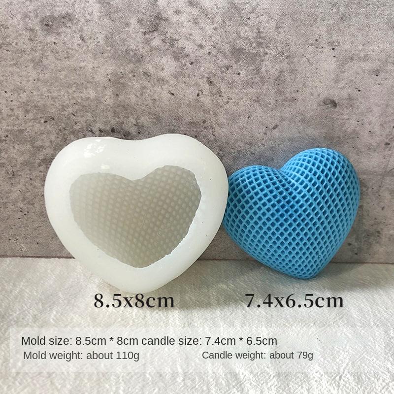3D Woven Love Candle Silicone Mold Heart-shaped Candle Making Kit Handmade Plaster Soap Chocolate Cake Decoration Baking Tools