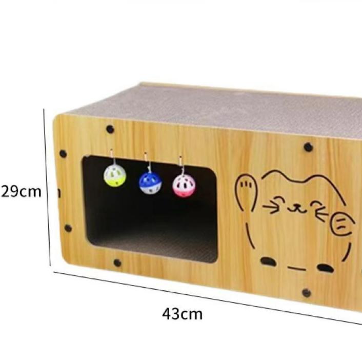 Cat Scratcher, L Shape Cat Scratch Pad Wall Mounted, Cat Scratching Cardboard with Ball Toy for Indoor Cats, Large Size