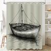 Black And White Sketch Style Boat Shower Curtain Decor A Chic Addition For Your Bathroom With This Stylish Boat-Themed Shower Cu