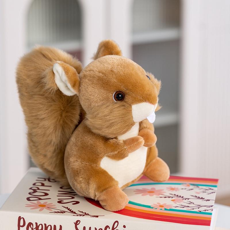 22CM Simulated Squirrel Plush Toys Soft Stuffed Cartoon Animal Doll Fluffy Squirrel Pillow Nice Birthday Gifts
