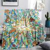 1 Stück Süße Cartoon-Print Flanelldecke, Hohe Qualität, Bequem für Alle Jahreszeiten, Heimdekoration, Wärme und Komfort, Perfekt für Weihnachtsgeschenke W47