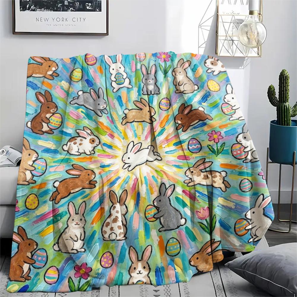 1 Stück Süße Cartoon-Print Flanelldecke, Hohe Qualität, Bequem für Alle Jahreszeiten, Heimdekoration, Wärme und Komfort, Perfekt für Weihnachtsgeschenke W47