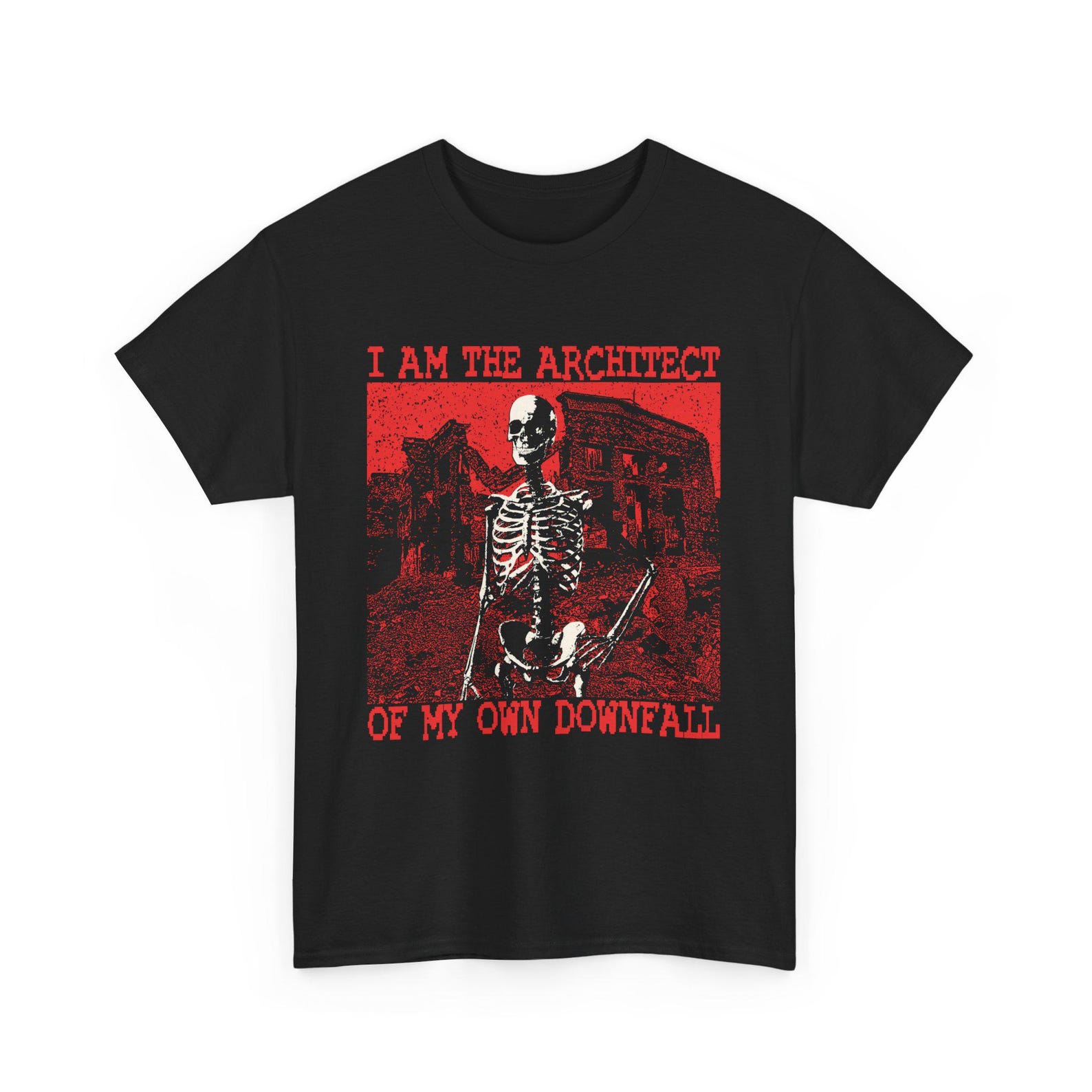 I am the architect of my own downfall Funny Skeleton T-Shirt L