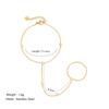 Stainless Steel 18k Gold Plated Minimalist Sparkling Zircon Hand Chains Y-Shaped Ring Bracelets for Women Tarnish Free Jewelry