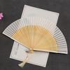 Chinese Style Folding Folding Fan Change Color With Tassel Dance Fan Silk Cloth Bamboo Summer