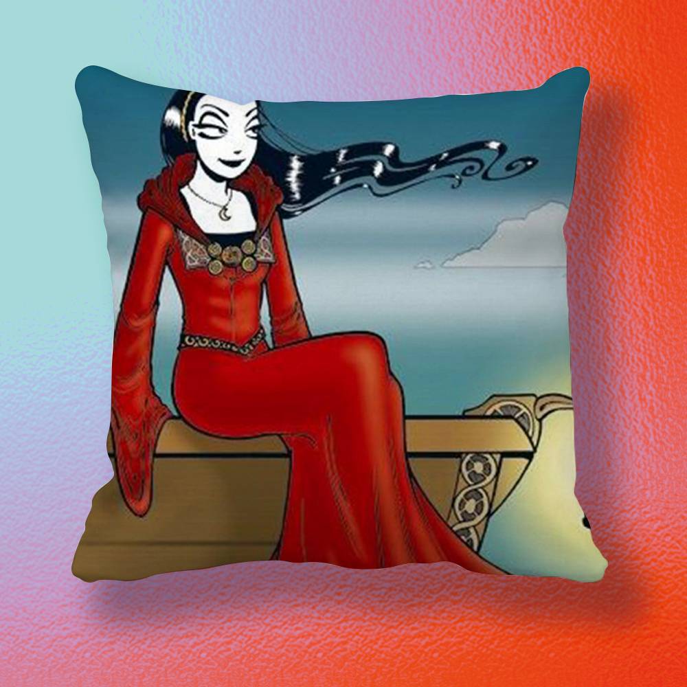 Goth Girl Nemi Doublesided printed pillow cover Solid color minimalist pillowcase fits all bedroom styles