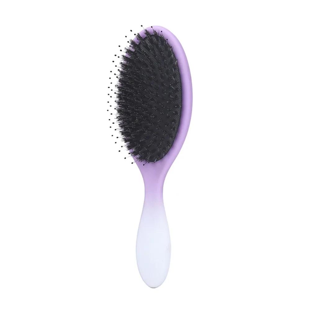 Natural Boar Bristle Brush Comb Anti-Static Oval Gradient Hairbrush Detangling Hair Brush Salon Barber Hairdressing Styling Tool