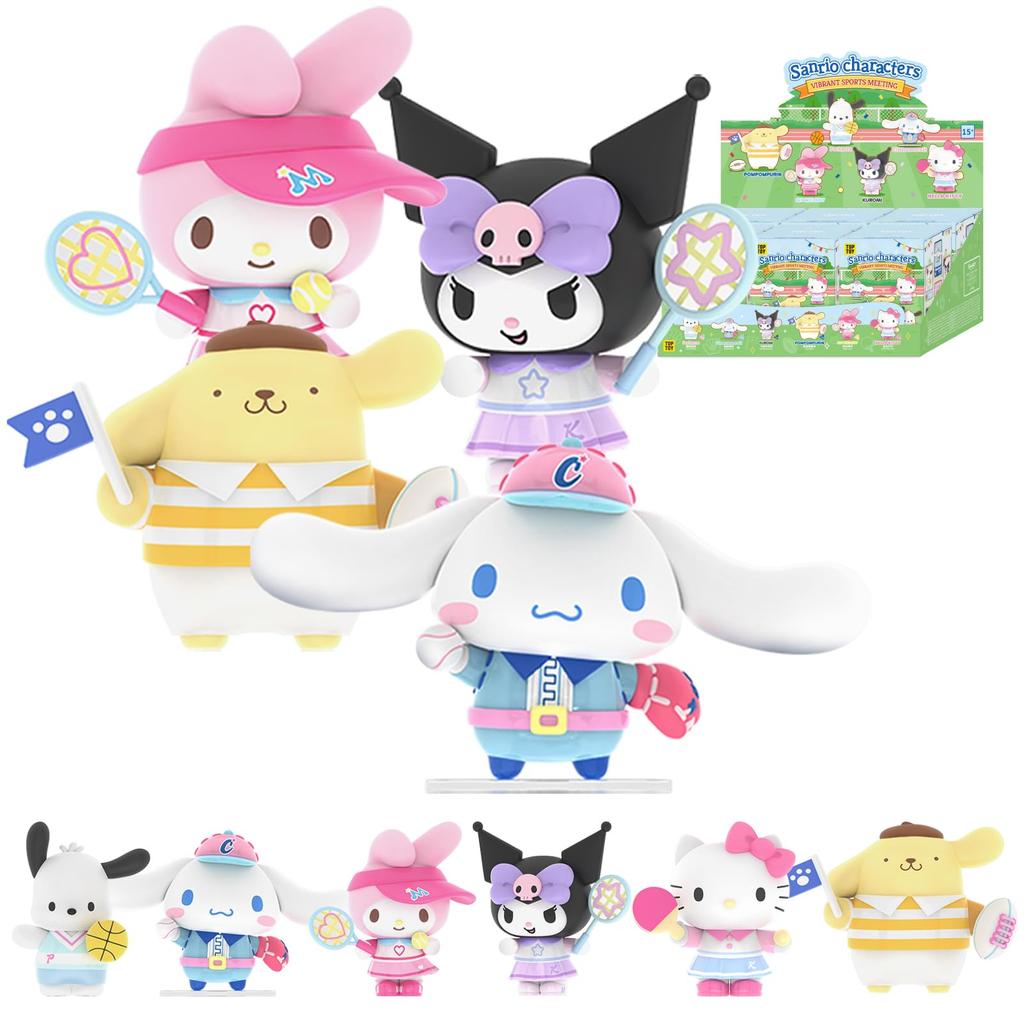 TOP TOY Sanrio Characters Genki Sports Day Series Box of Gachapon Blind Box Figures Soft Vinyl PVC Gift Birthday Christmas Present Kitty Kuromi My