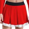 Girls Cheerleading Dance Performance Skirt: Contrast Color Elastic Waistband Two Layers Pleated Skirt for Competition