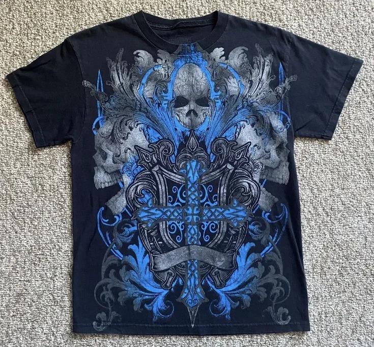 Y2K Tap Out Retro Fashion Cotton T Shirt Men Oversized Graphic Print Streetwear Short Sleeve Tee Distressed Graphic