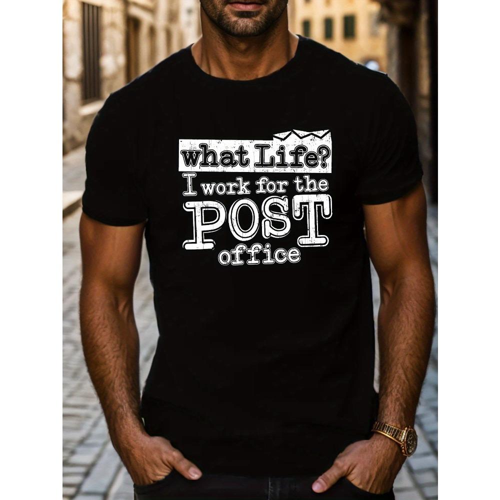 

European sizes Vibrant Graphic Print Crew Neck Short Sleeve Top - Men s Casual Summer T-Shirts with Creative Letter Design, Outdoor Clothing for Men 4XL чорний